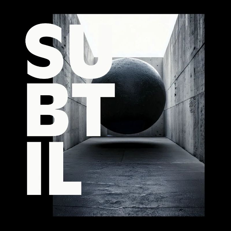 Weightlessness, subtle black and white, graphic design