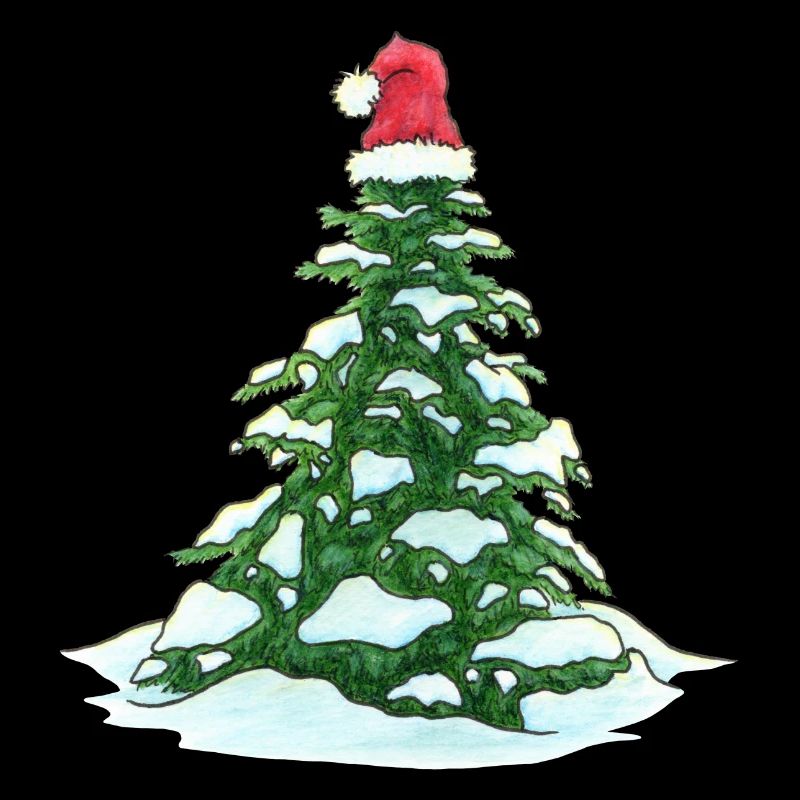 Christmas Tree with Christmas Hat
