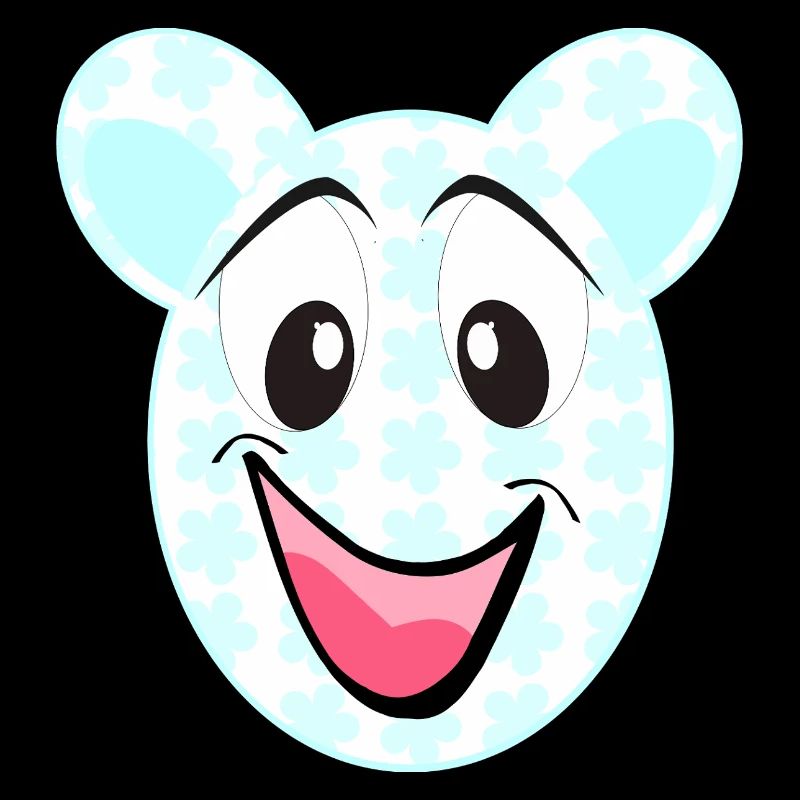 Smiling bear with floral pattern