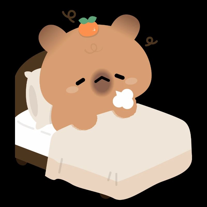 Capybara endormi dans un lit douillet