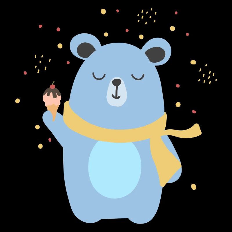 Cute Bear Having an Icecream