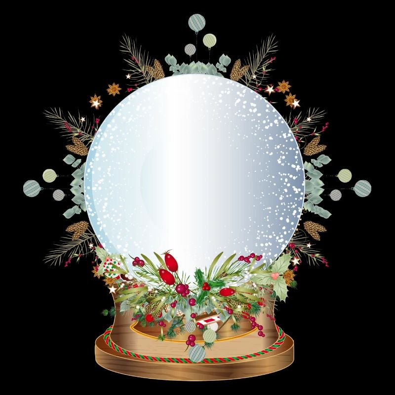 empty nostalgic snow globe to label