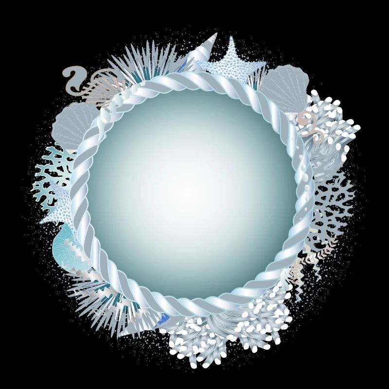 maritime frame with rope and coral reef look