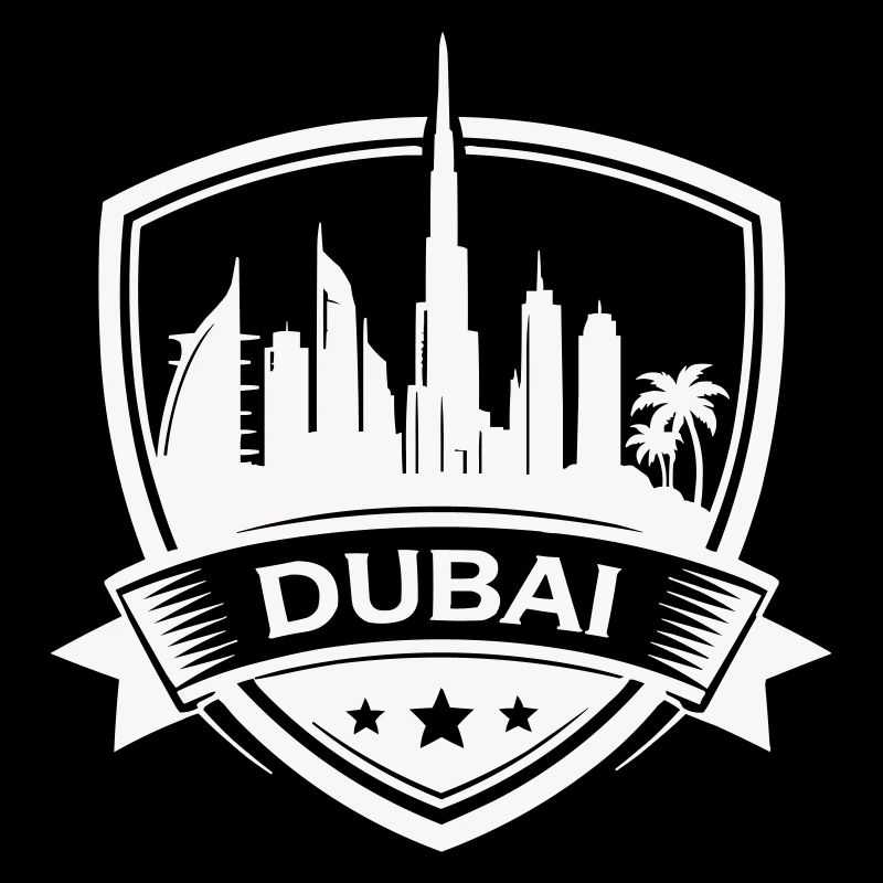 Panneau du badge de la Skyline de Dubaï