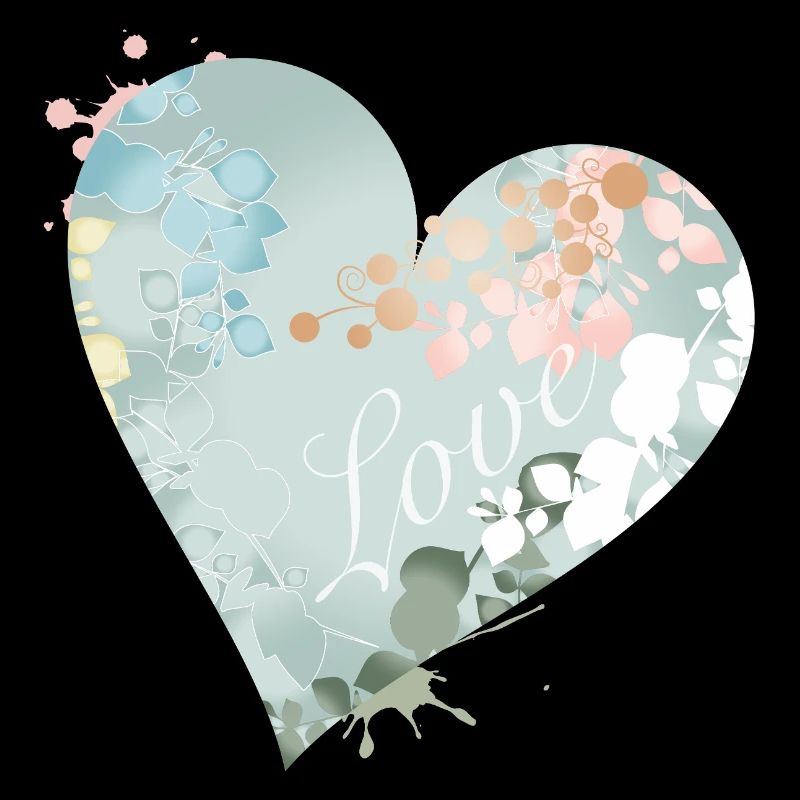 Motif cœur doux dans des tons pastel avec amour