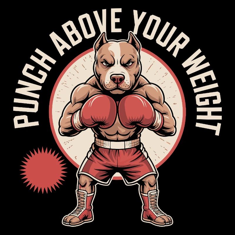 Frappe au-dessus de ton poids Chien de boxe