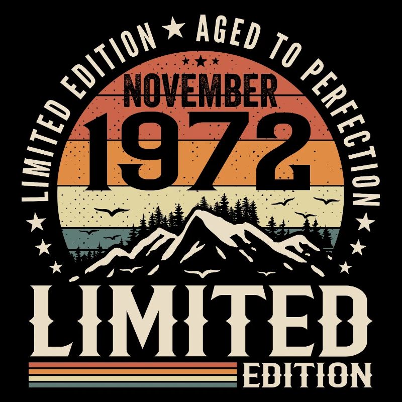November 1972 Einzigartiger Retro-Geburtstag