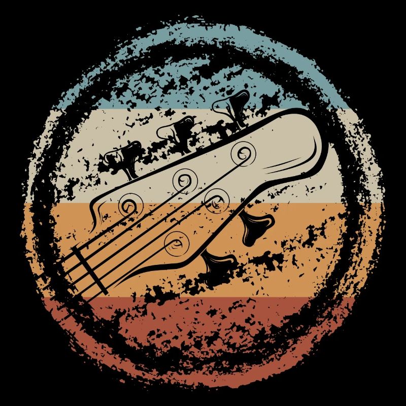 Retro Guitar Sunset Circle