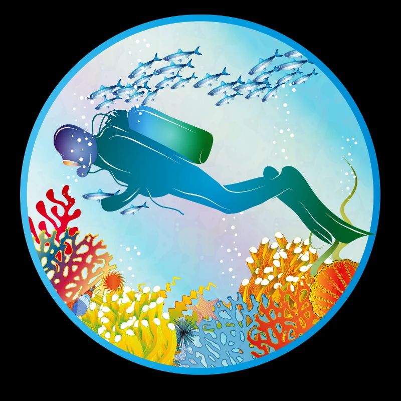 Plongeurs dans la barrière de corail colorée