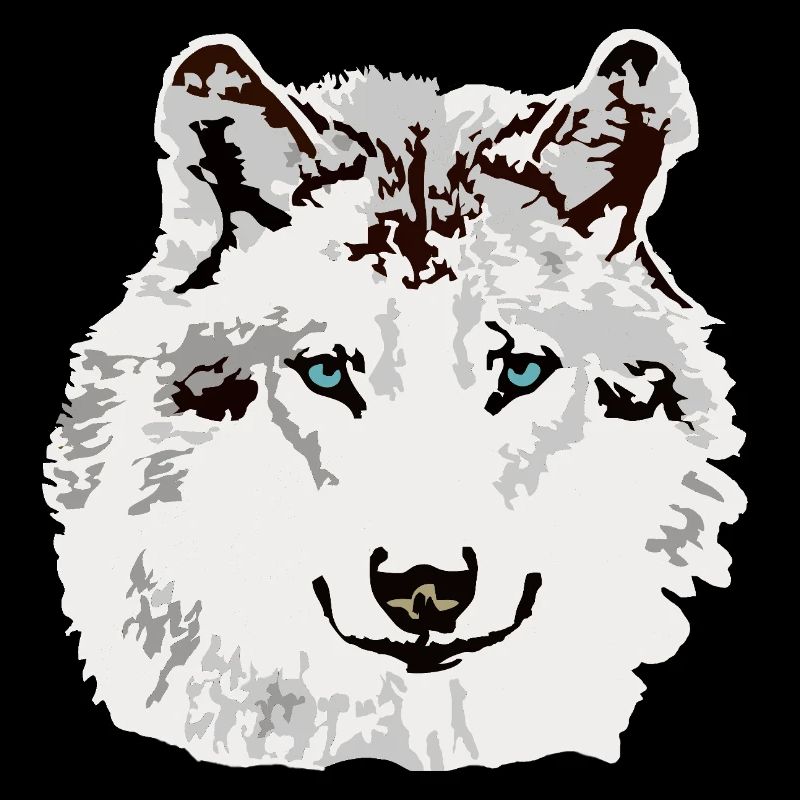 Yeux bleus de loup blanc