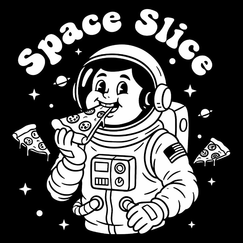 Pizza astronaute en tranches de l’espace