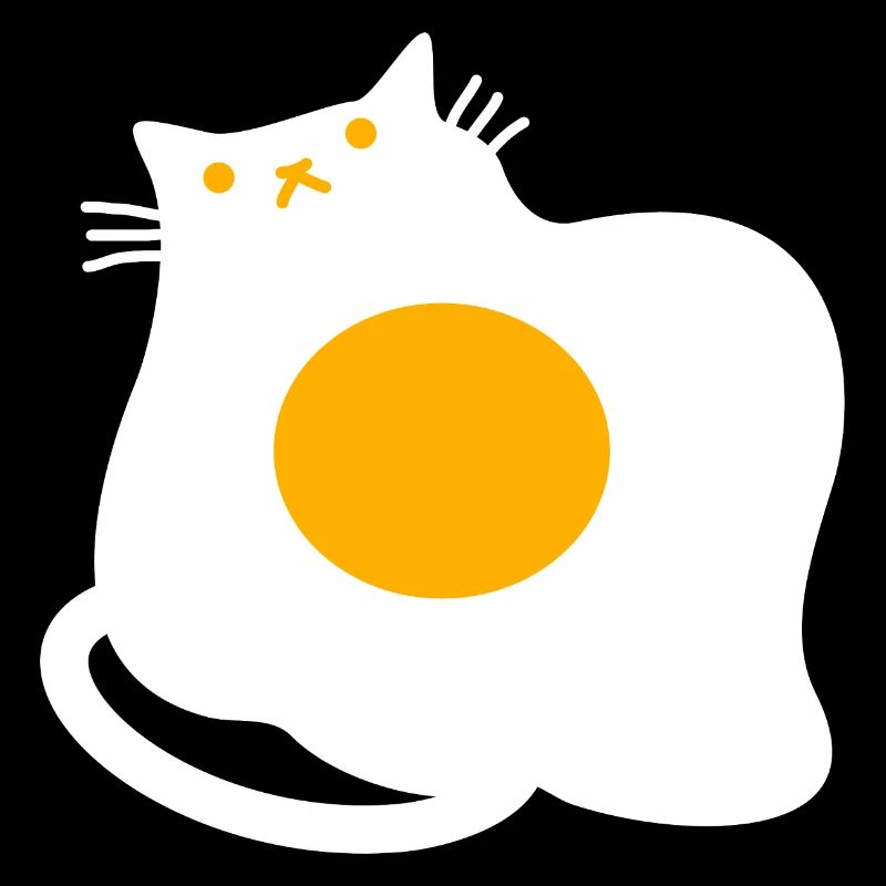 Funny Cat as Fried Egg Cooking Chef