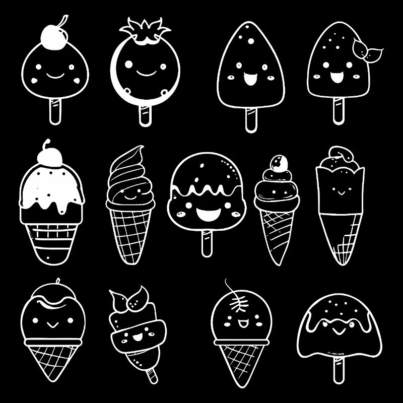 Variété de glaces Look comique