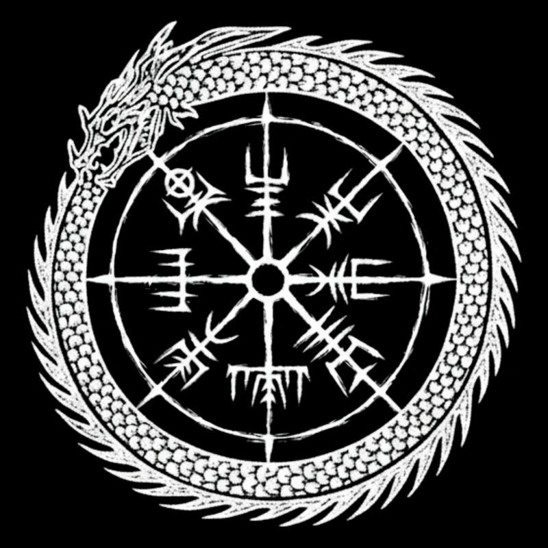 Vegvisir Midgardschlange - Wikinger Kompass