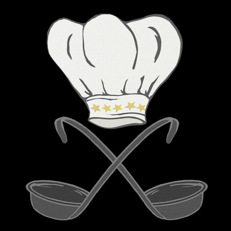 Toque de chef avec louches à soupe, cuisson