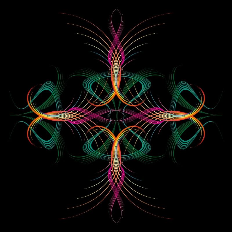 very delicate dynamically flowing cross ornament