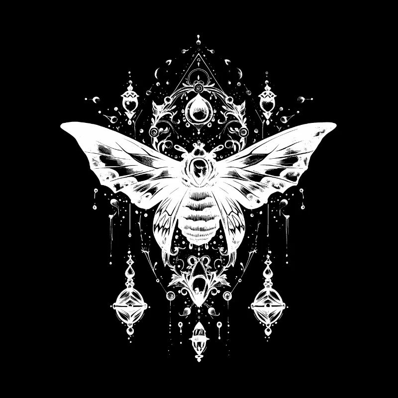 Mystical moth with magical ornaments