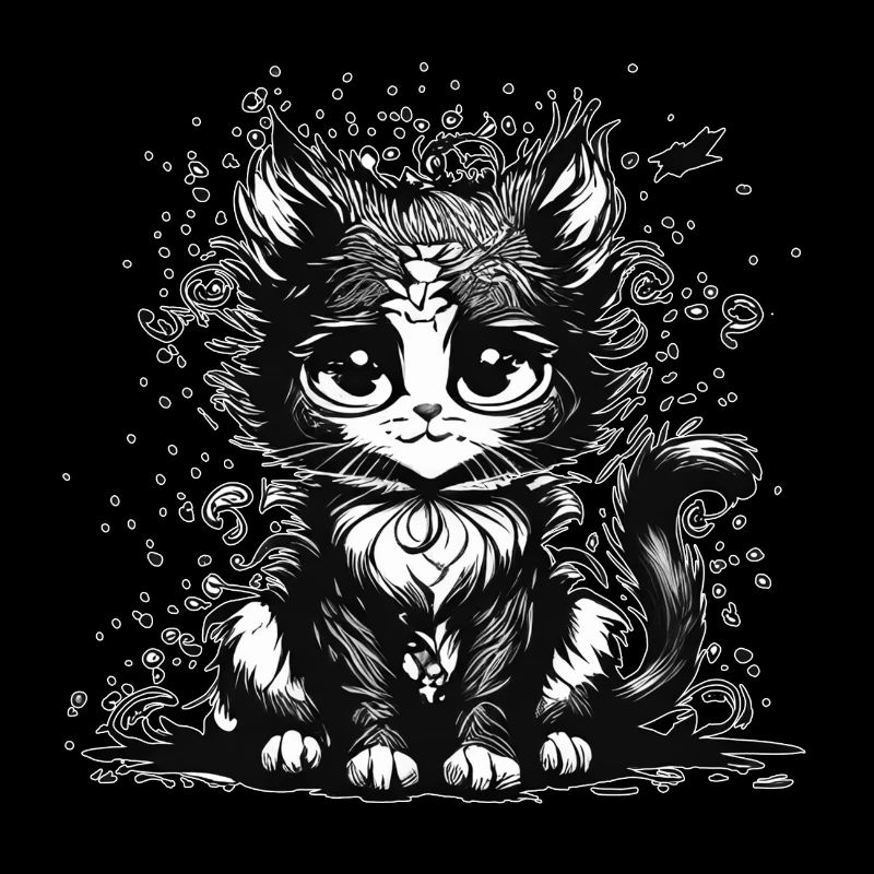 Träumende Manga Comic Katze