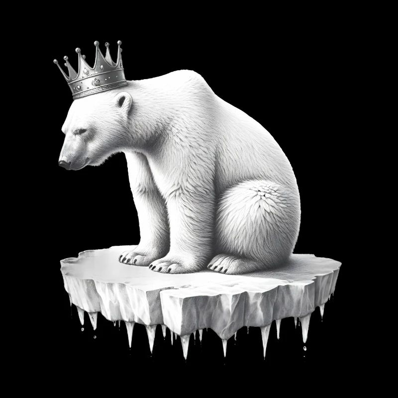 Eisbär mit Krone auf Eisscholle arktische Tierwelt