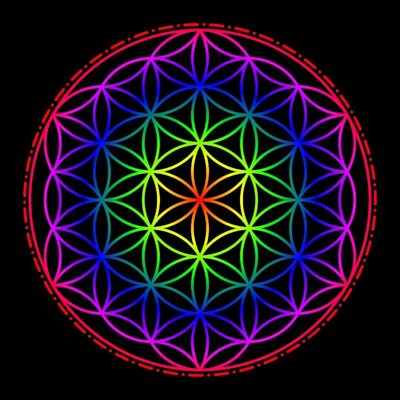 Fleur de vie arc-en-ciel