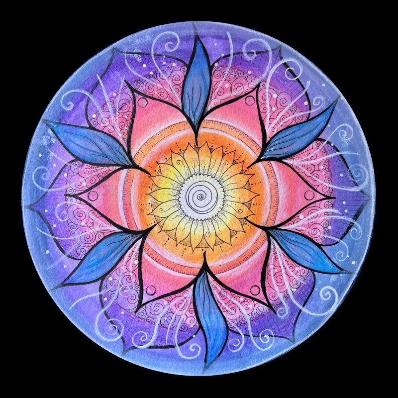 Blumenmandala in lebendigen Farben