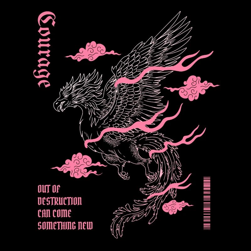Courage – Phoenix Wiedergeburt Design