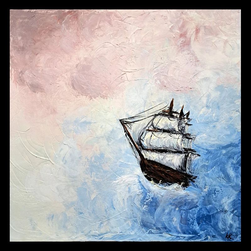 Historic Sailing Ship Against a Cloudy Sky