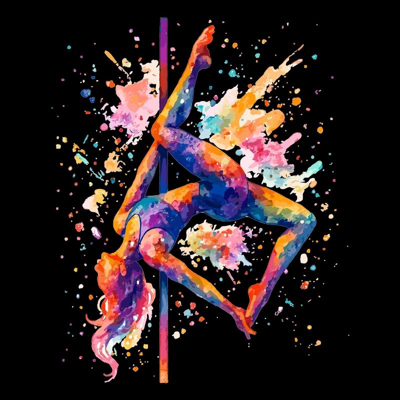 Pole Dance Pole Dancer Watercolor Colorful Gift