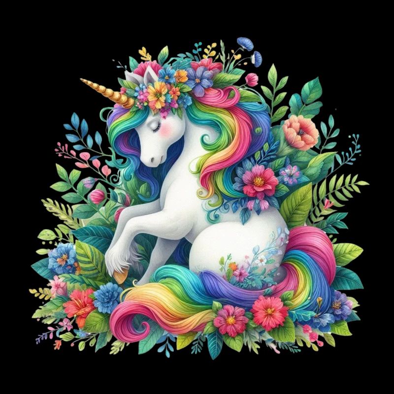 Regenbogenmähne Einhorn Blüte