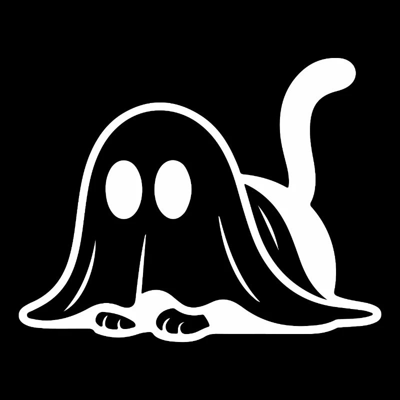 Cat dressed as a ghost – cute Halloween motif