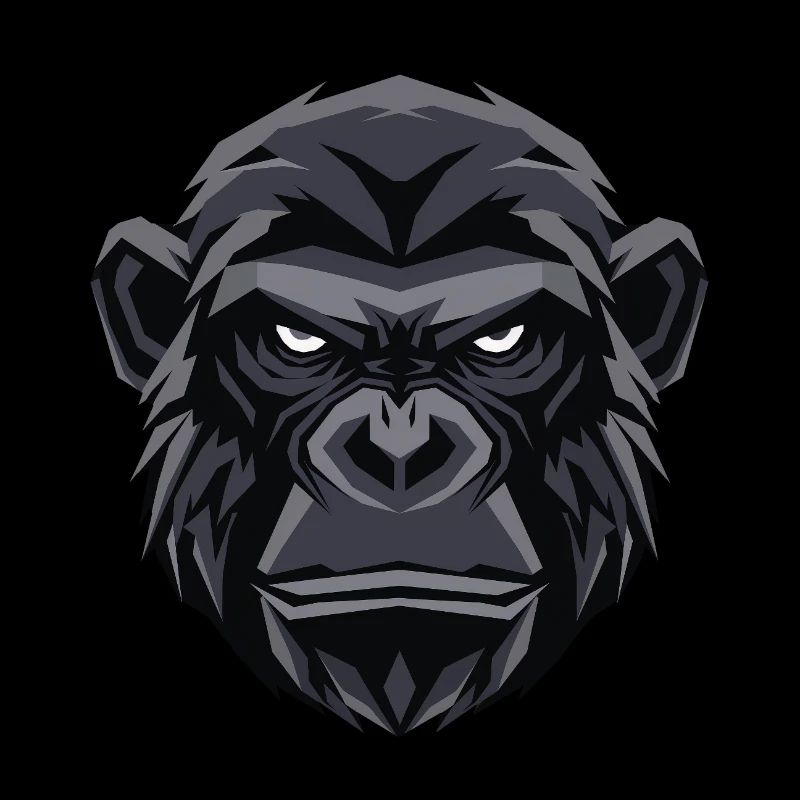 Geometric Gorilla Head