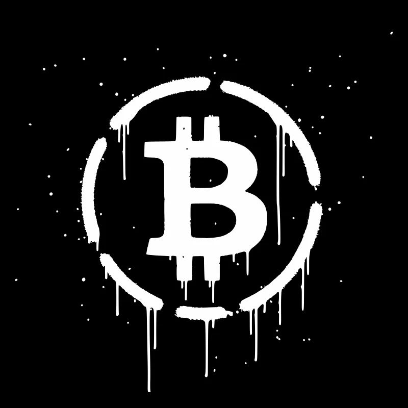 Bitcoin Logo Graffiti Crypto