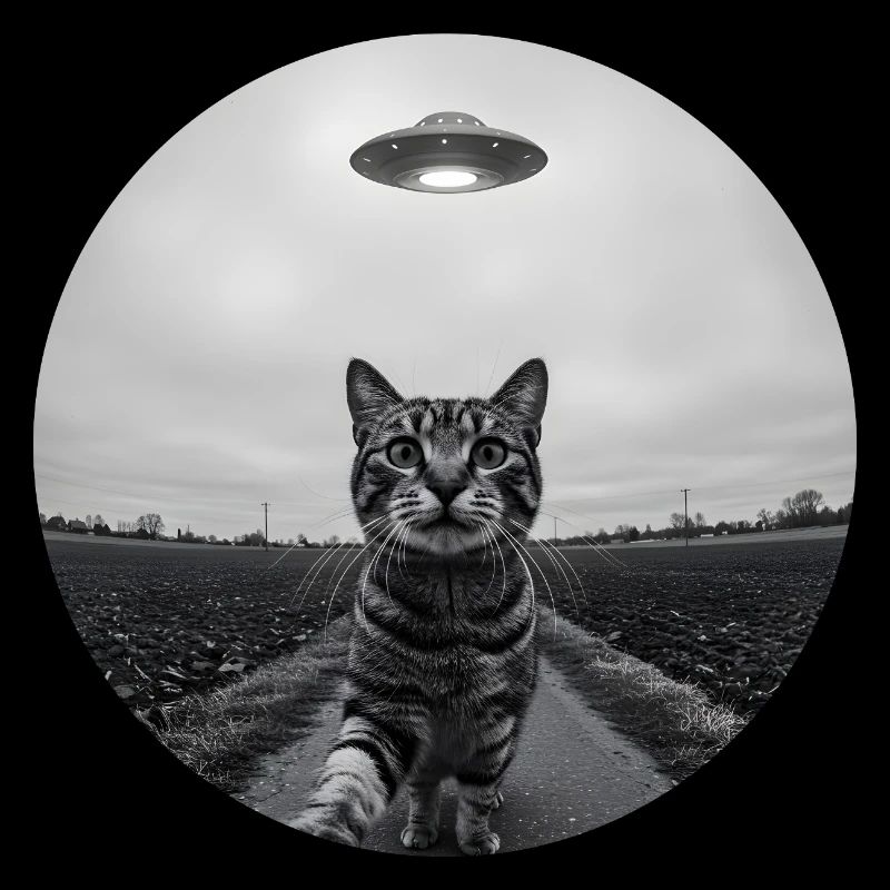Design drôle d’extraterrestre d’un chat spatial OVNI