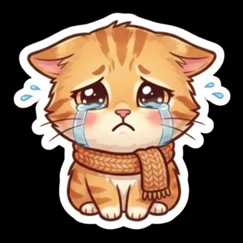 Chaton qui pleure avec une écharpe