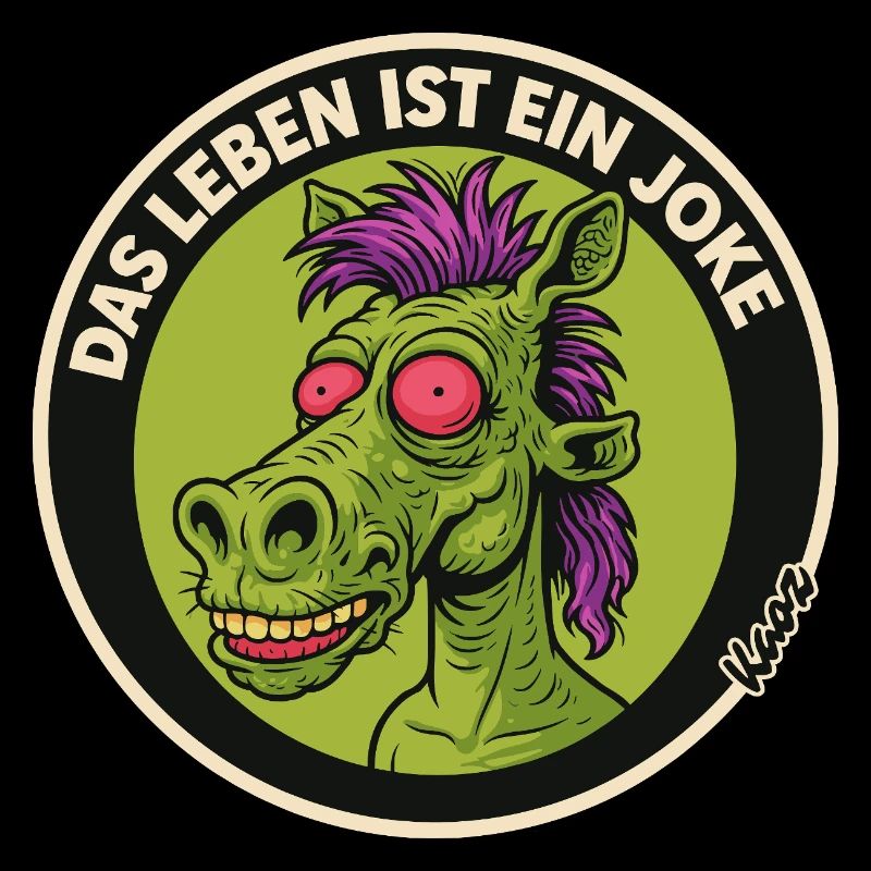 Leben Ist Ein Joke Pferd Retro