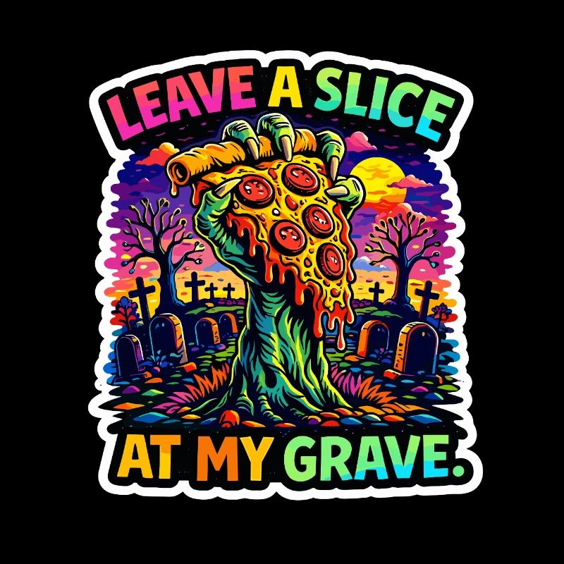 Une part de pizza zombie à la tombe