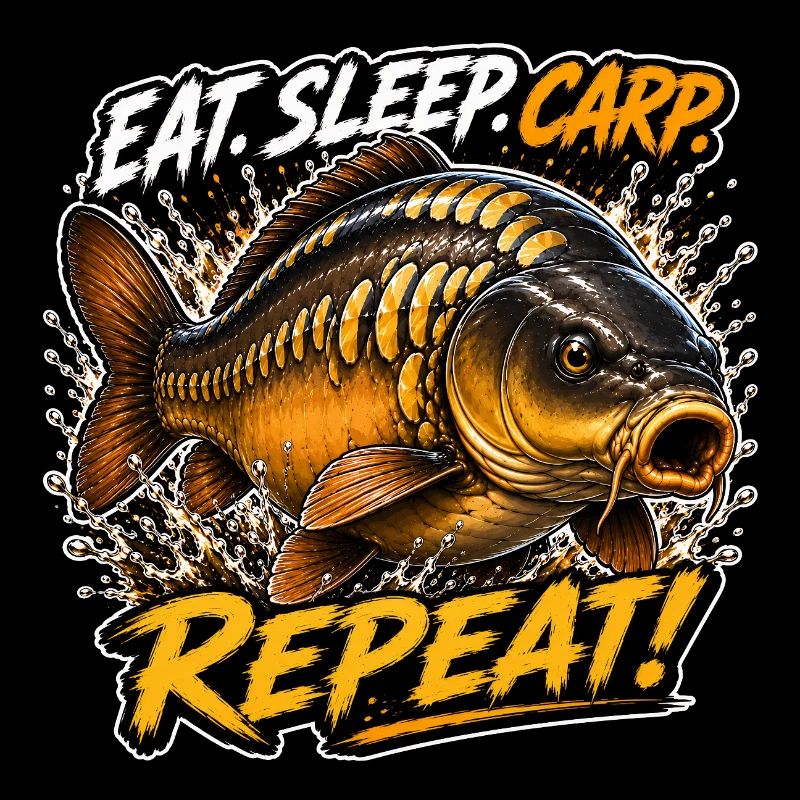 Eat Sleep Carp Repeat Mirror Carp Design