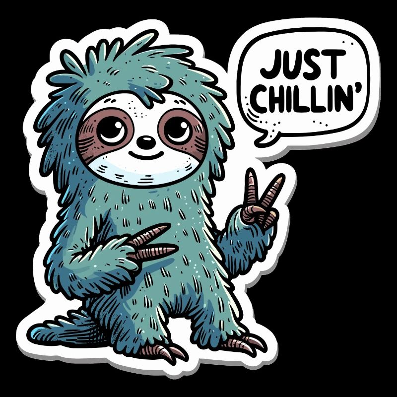 Just Chillin Sloth Sticker