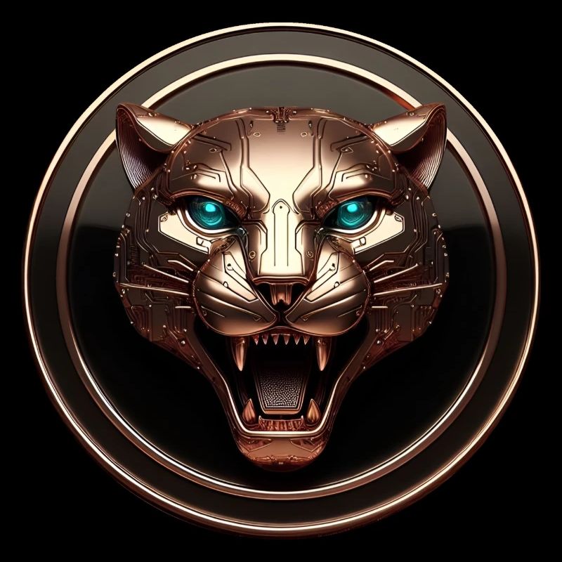 Futuristic Tech Panther Gold