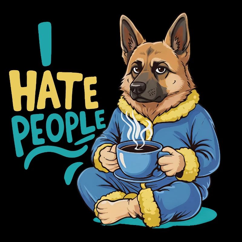Shepherd Coffee Morning Grouch Funny Dog