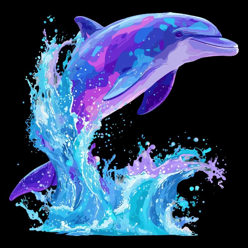 Colored Dolphin Splash