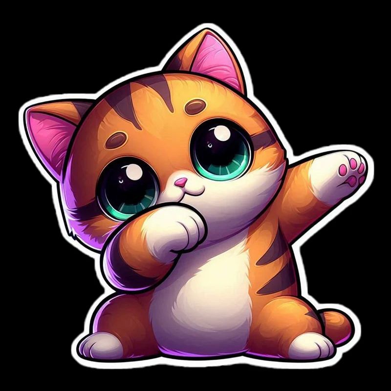 Cute kitten with big expressive eyes