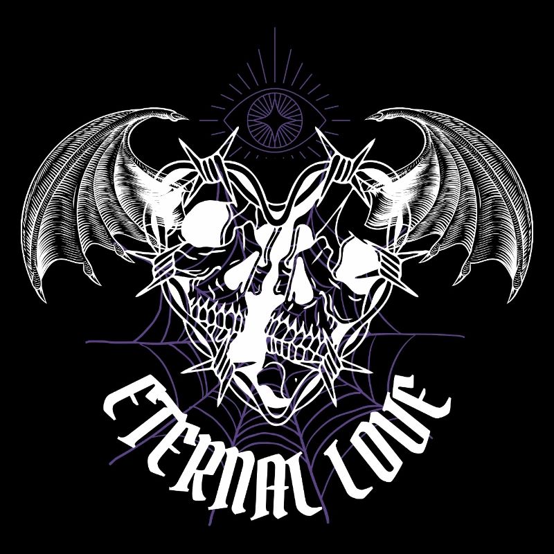 Ewige Liebe Gothic Schädel