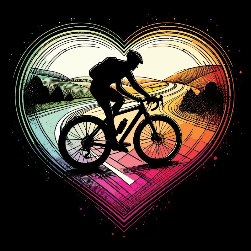 Conception vibrante de cœur de cyclisme