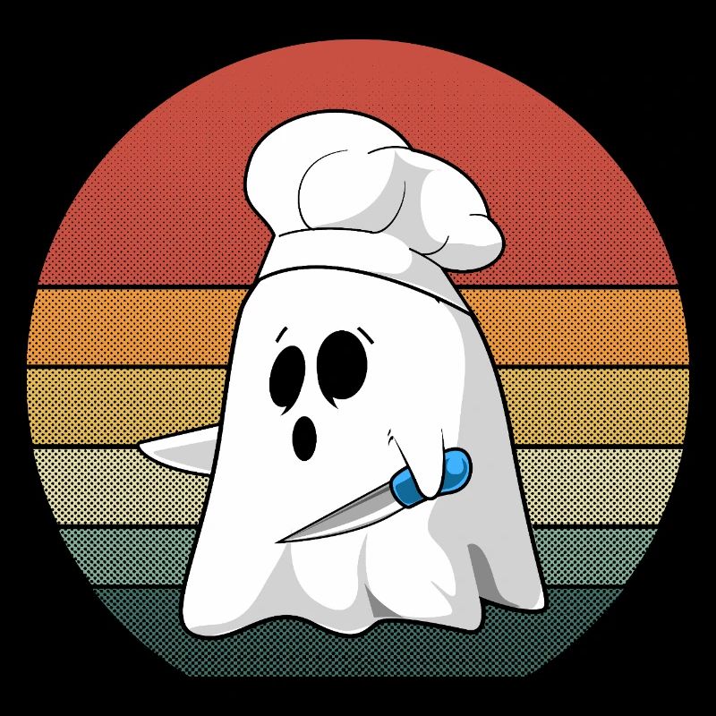 Retro Ghost Chef Costume for Spooky Halloween Fun