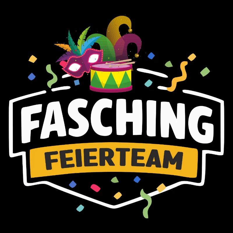 Fasching Feierteam Masken & Trommel