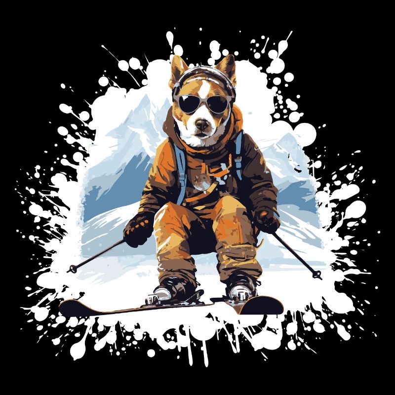 Jack Russel Terrier Dog Ski Skiing