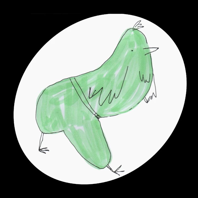 Oiseau vert abstrait minimaliste