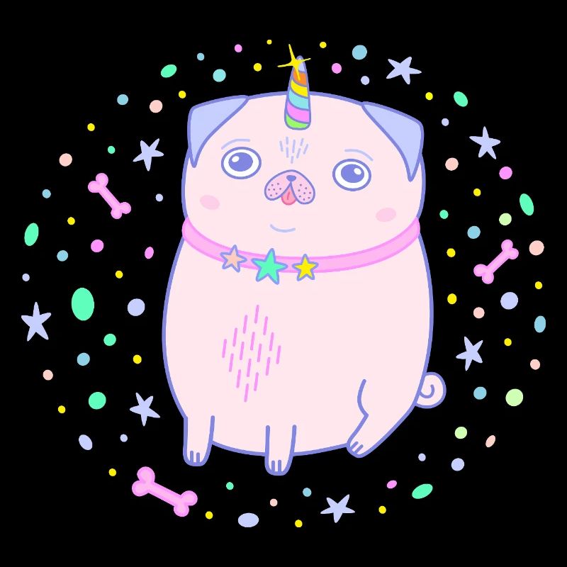 Rosa Mops Einhorn Pugicorn