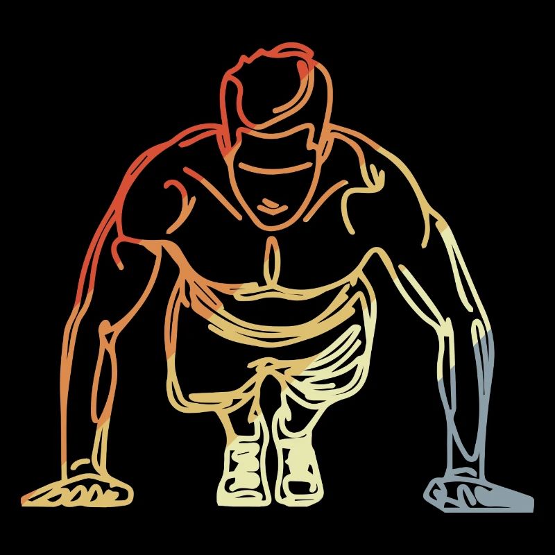 Dessin de bodybuilder Vintage